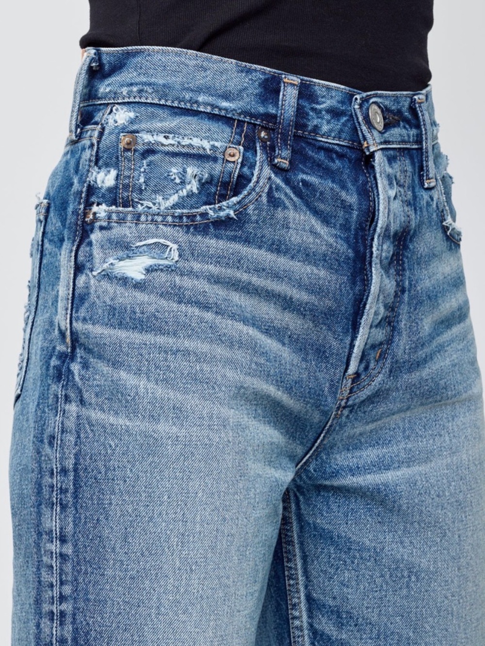 Moussy Vintage Allerton Wide Straight Jeans Size 26 High Rise - Picture 12 of 12